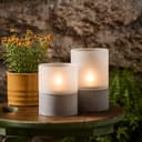 Lights4fun TruGlow® Solar LED-Kerze Windlicht Duo Glas Bild 2