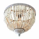 Mirabeau Deckenlampe Antereen Boho-Style Mangoholz Metall antikweiß Bild 2