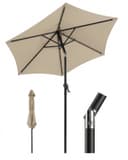 Sekey Sonnenschirm Rund 200 cm Taupe Knickbar mit Kurbel Bild 2