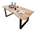 SAM® Baumkantentisch Lennart Massives Akazienholz Natur Schwarz Metallgestell Bild 2