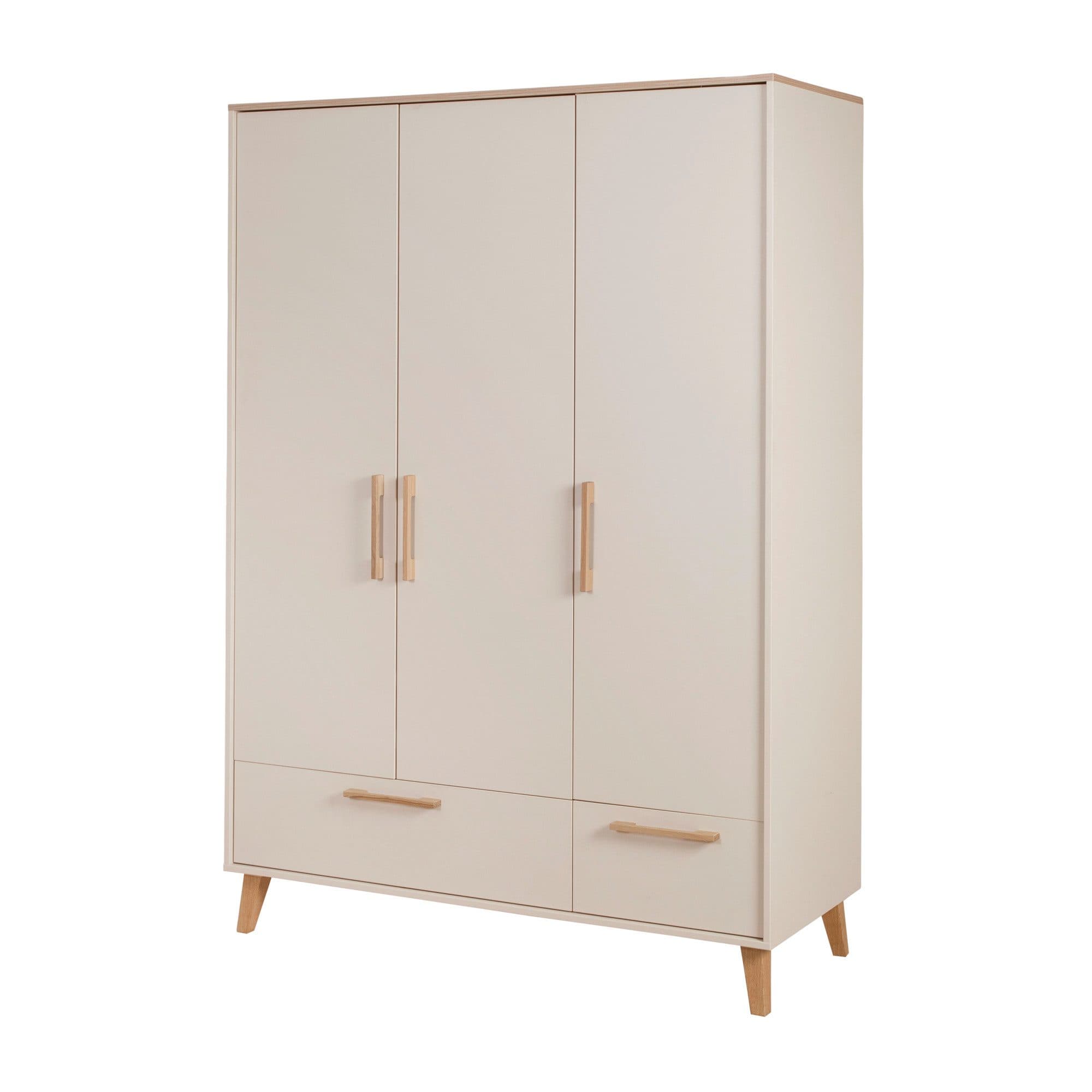 roba® Kleiderschrank Jil 3-türig mit Schubladen Soft-Close Massivholzgriffe - Bild 2