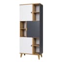 Lomadox Regal MARIBOR-132 3-türig Eiche Graphit Weiß Modern Bild 2