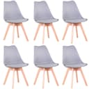 GrandCA HOME Esszimmerstuhl 6er Set Grau Buchenholz Bild 2
