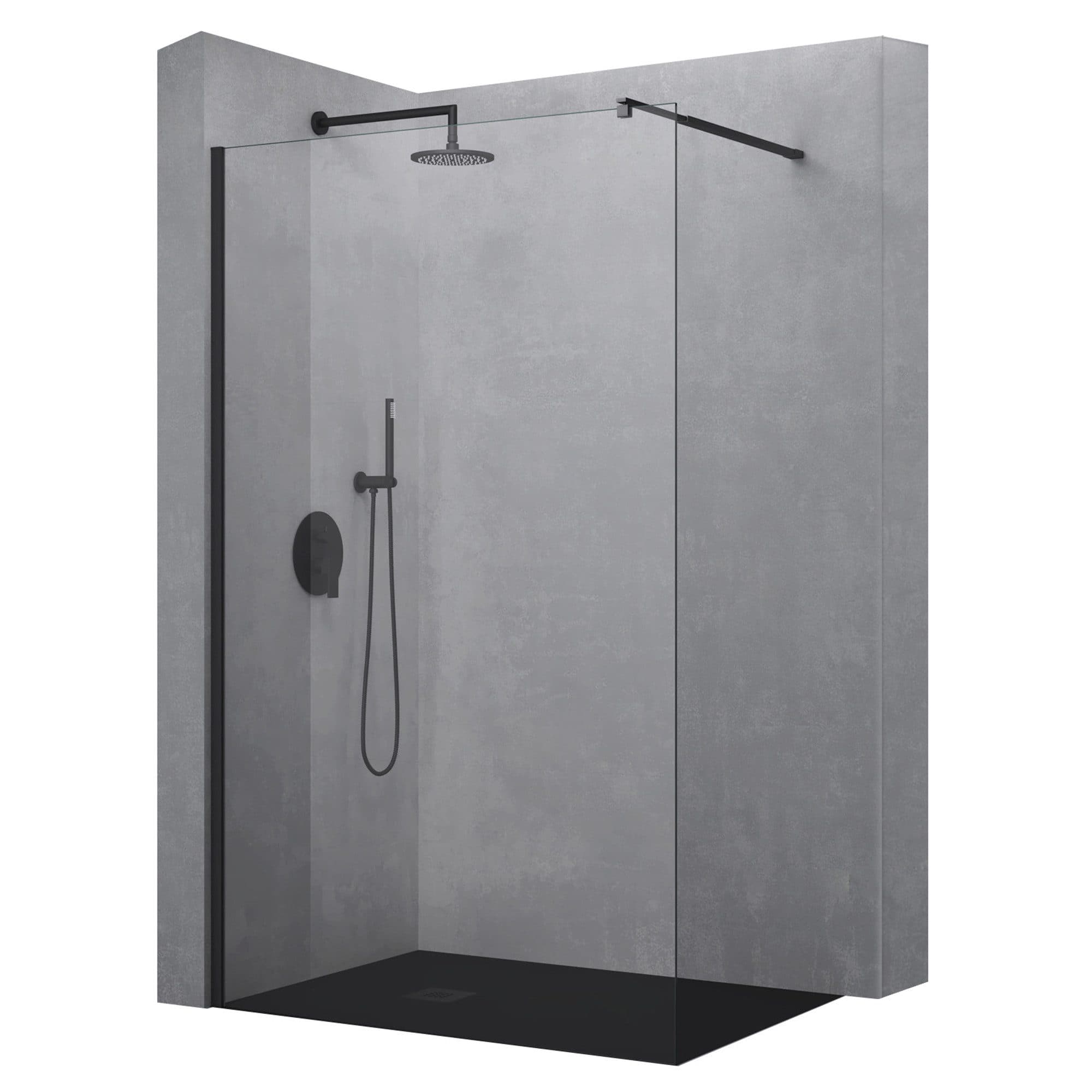 doporro Duschwand Bremen Schwarz Nano ESG-Glas - Bild 2