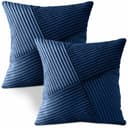 Amilian Kissenbezüge 2er Set 40x40 cm Modern Blau Bild 2