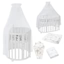 Waldin Mobiles Babybett OWAL 7in1 Holz mitwachsend Weiss Bild 2