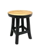 Spetebo Blumenhocker Teak Schwarz Runder Pflanzenständer Bild 2
