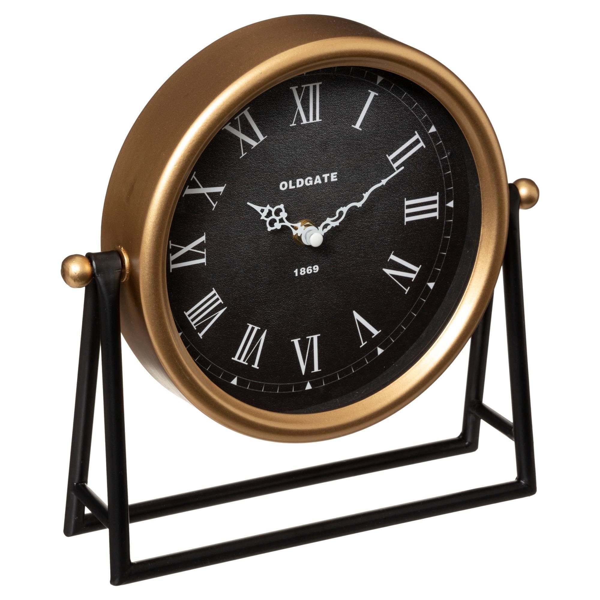 Atmosphera Tischuhr LUCA Gold/Schwarz Metall