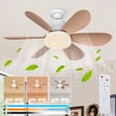 MUPOO Deckenventilator Sockel mit Licht, Dimmbar, Fernbedienung, E27 Bild 2
