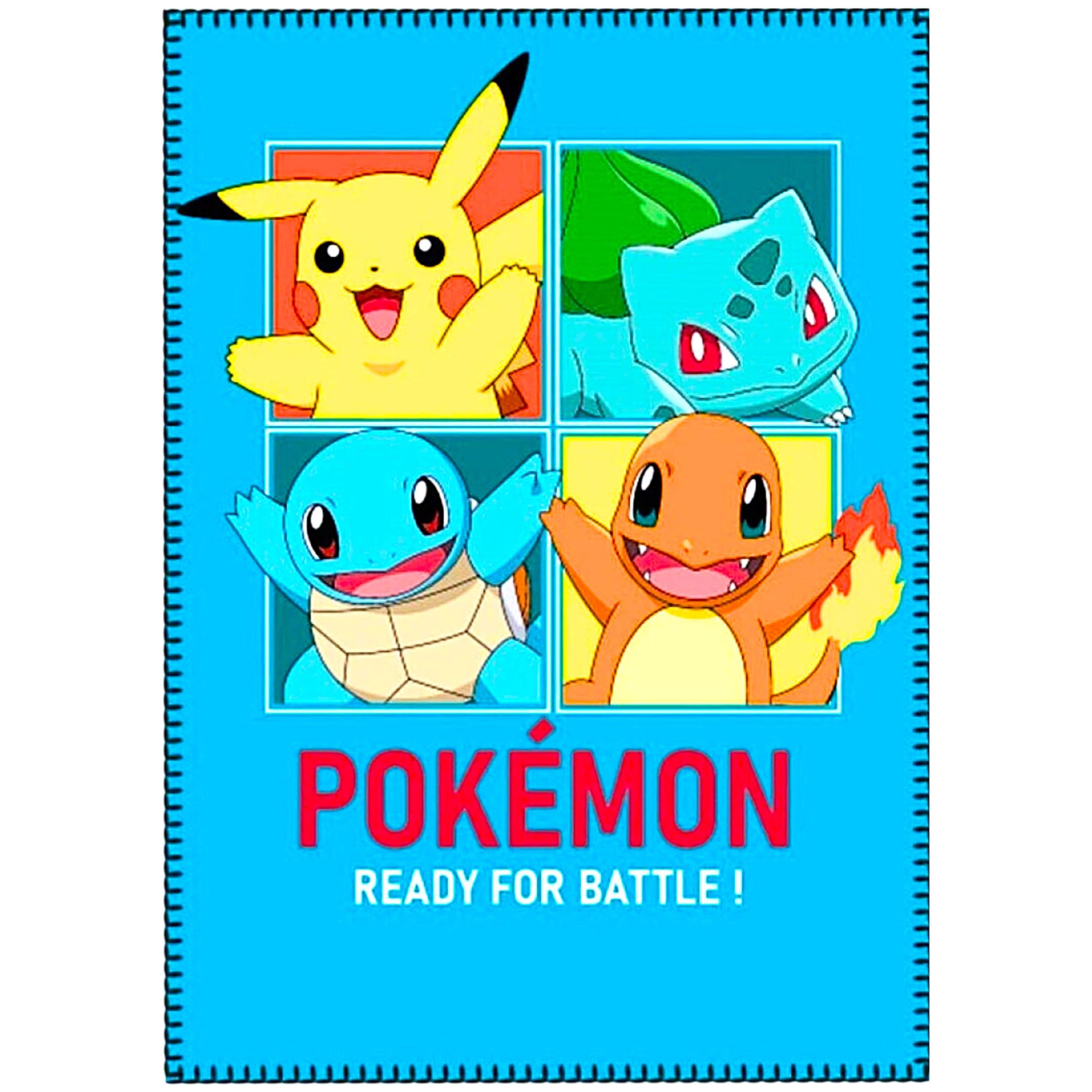 Pokémon Kinderdecke Fleece Kuscheldecke 100x140 cm Bunt