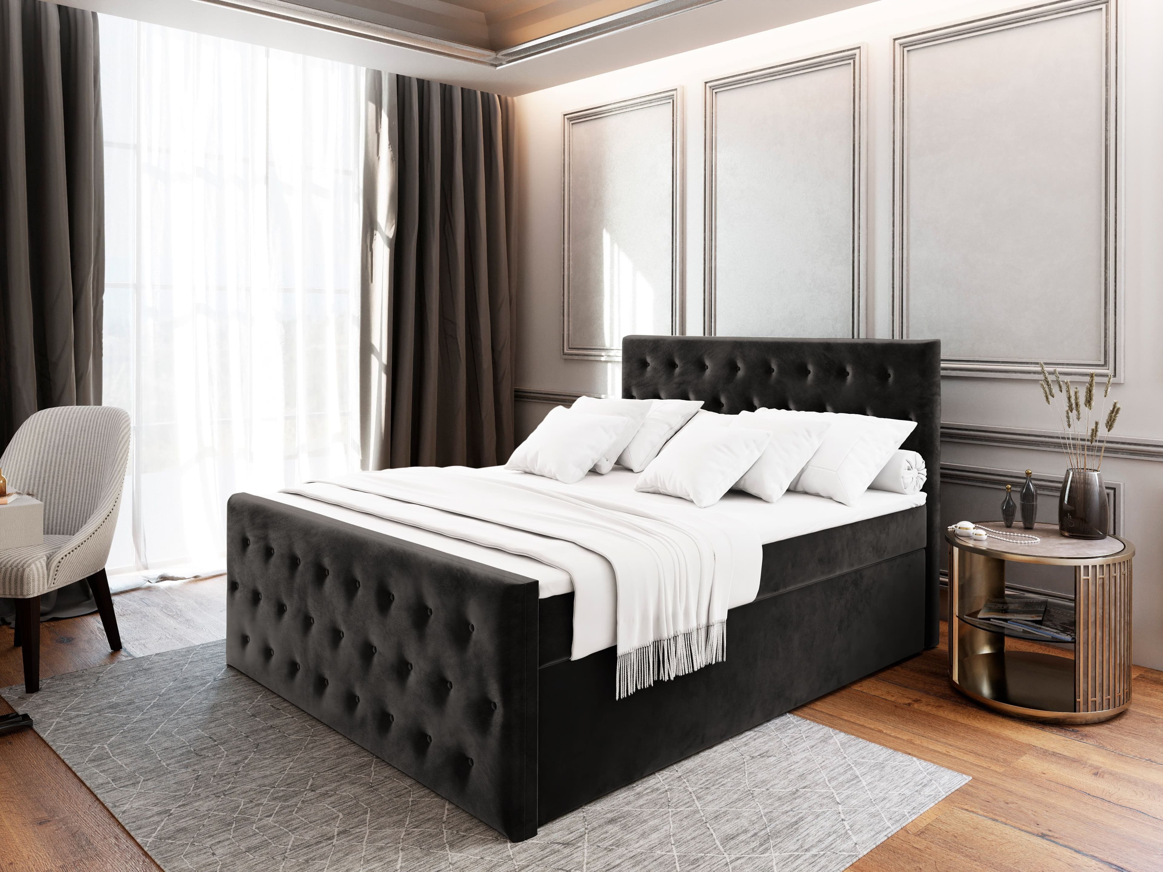 Masseno Boxbett FONDI Beige mit Bonell Matratze und Topper - Bild 2