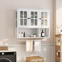 STILVORA Hängeschrank Weiß mit Glastür & Handtuchhalter Bild 2