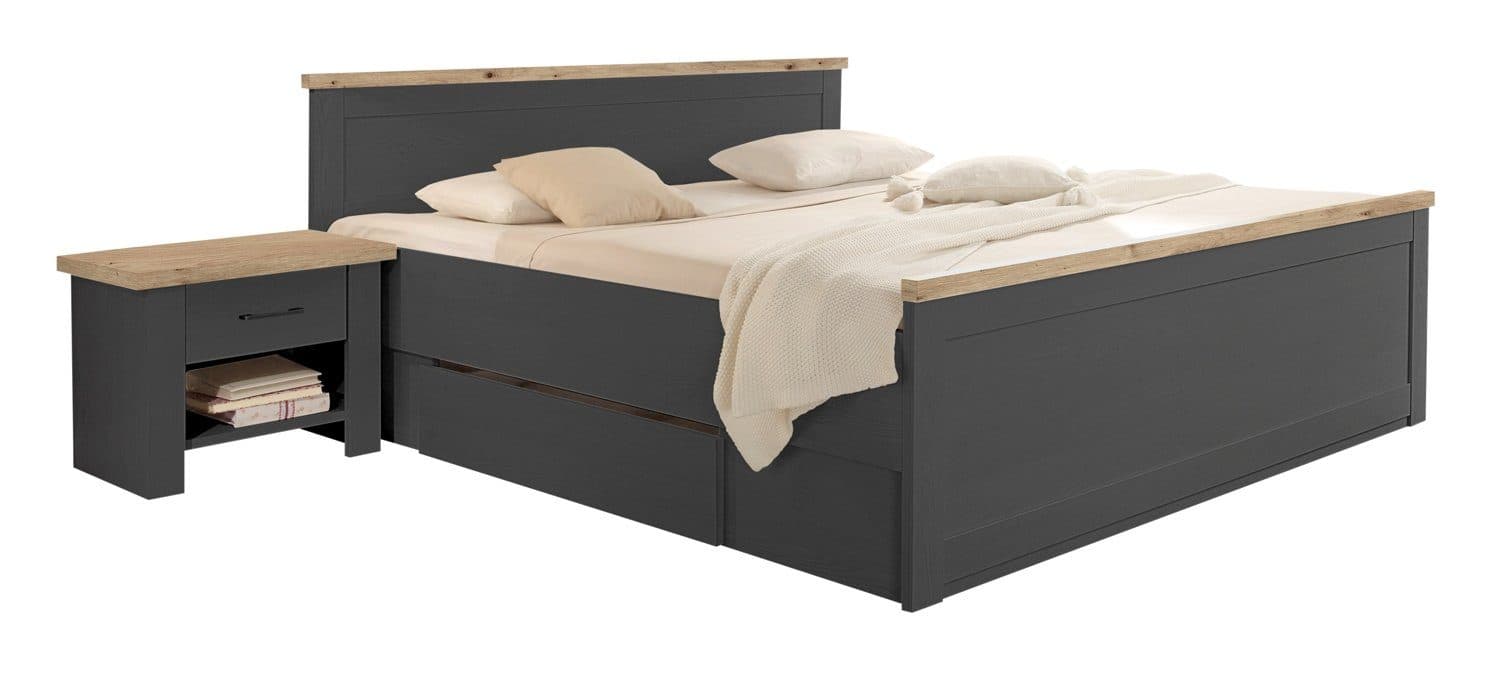 Pol-Power Bettgestell LOCARNO 180x200 cm mit 2 Nachttischen Graphit - Bild 2