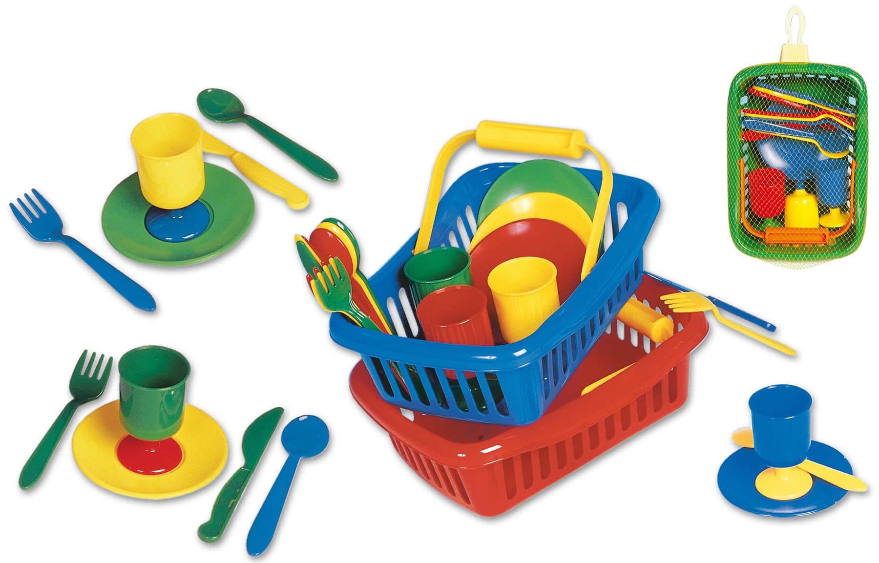 Dohany Spielgeschirr Picknickkorb Set 16-tlg. Bunt