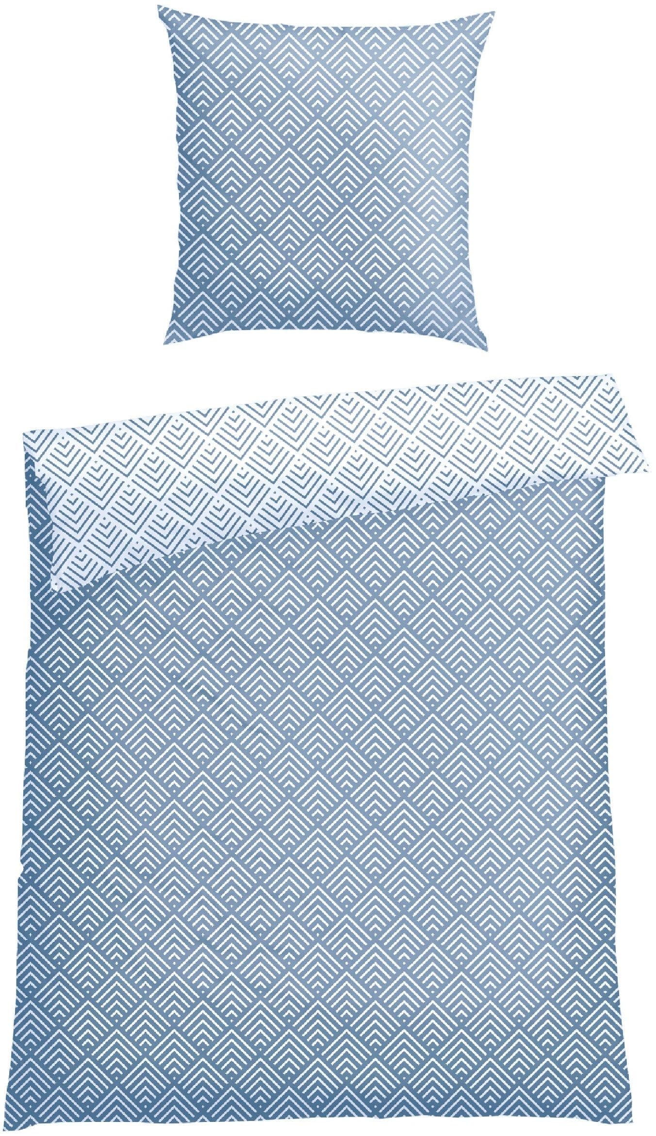 Schiesser Bettwäsche Mabel Hellblau Baumwolle Wendebettbezug - Bild 2