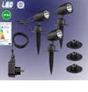 TRANGO LED Gartenstrahler 3-flammig Schwarz IP44 mit Timer Bild 2