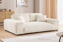 S-Style Möbel 3-Sitzer Sofa Mollis Hellbeige Plüschcord Bild 2