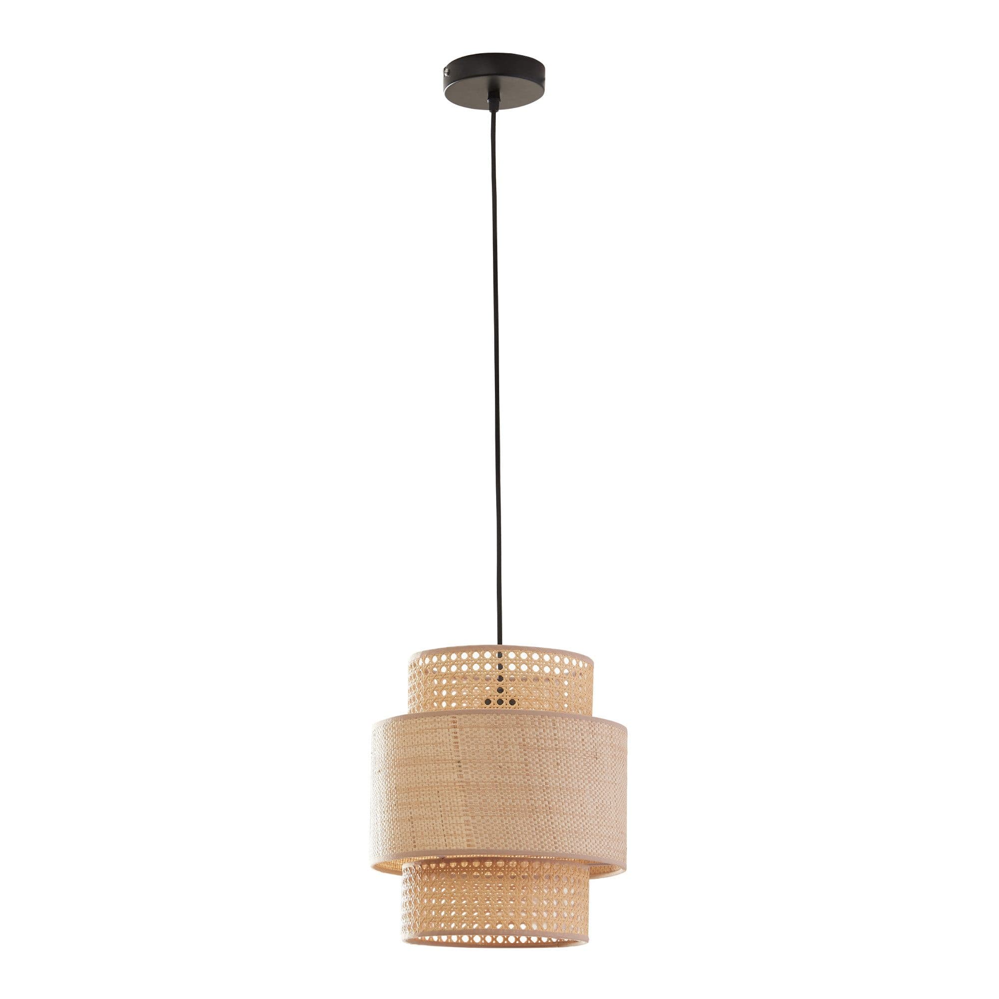 lux.pro Hängeleuchte Biggar Beige Schwarz Rattanoptik - Bild 2