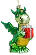 SIKORA Weihnachtsbaumkugel Drache mit Geschenk BS057 Bild 2