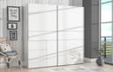 FORTE Winn Schwebetürenschrank Weiß 3 Schubladen 200cm Bild 2