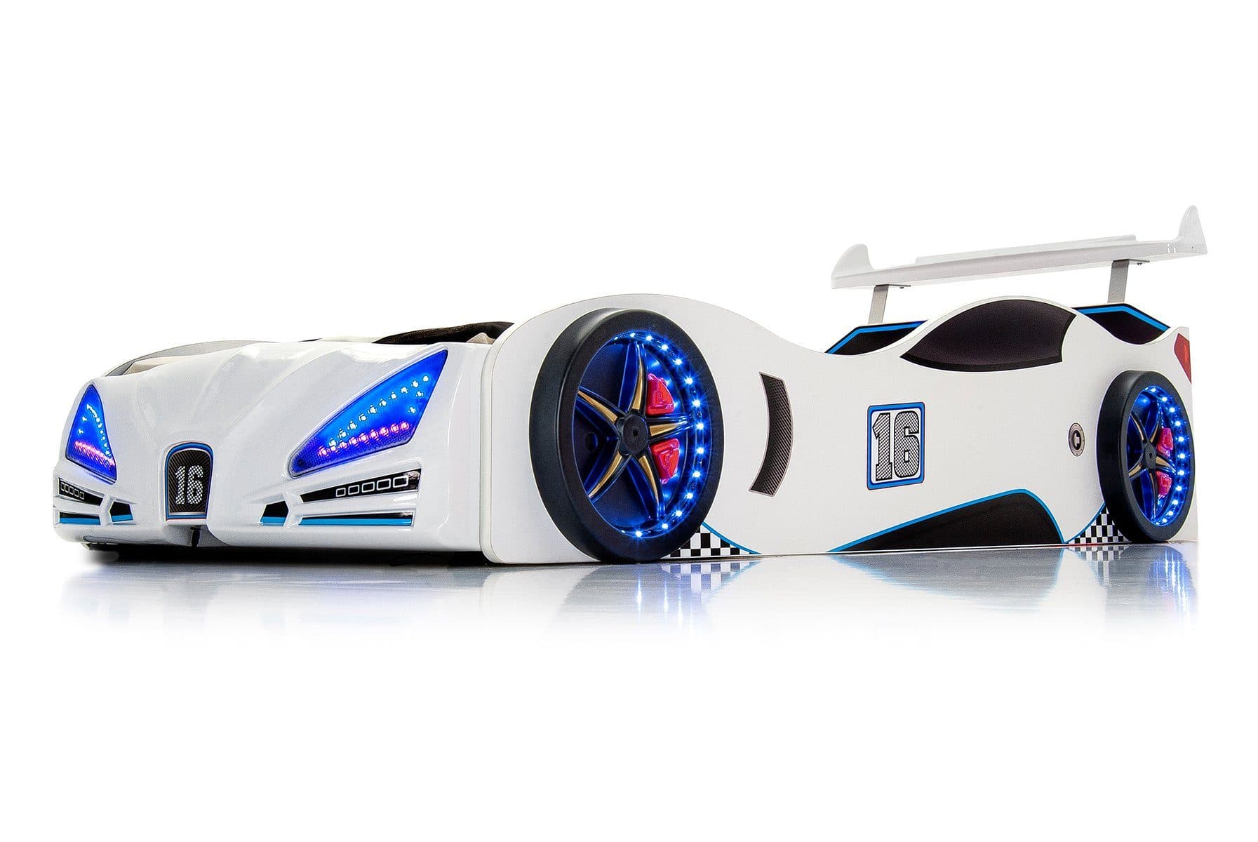 Aktürk Autobett Veron XR-4 Kinderbett mit LED und Soundbox Weiss - Bild 2
