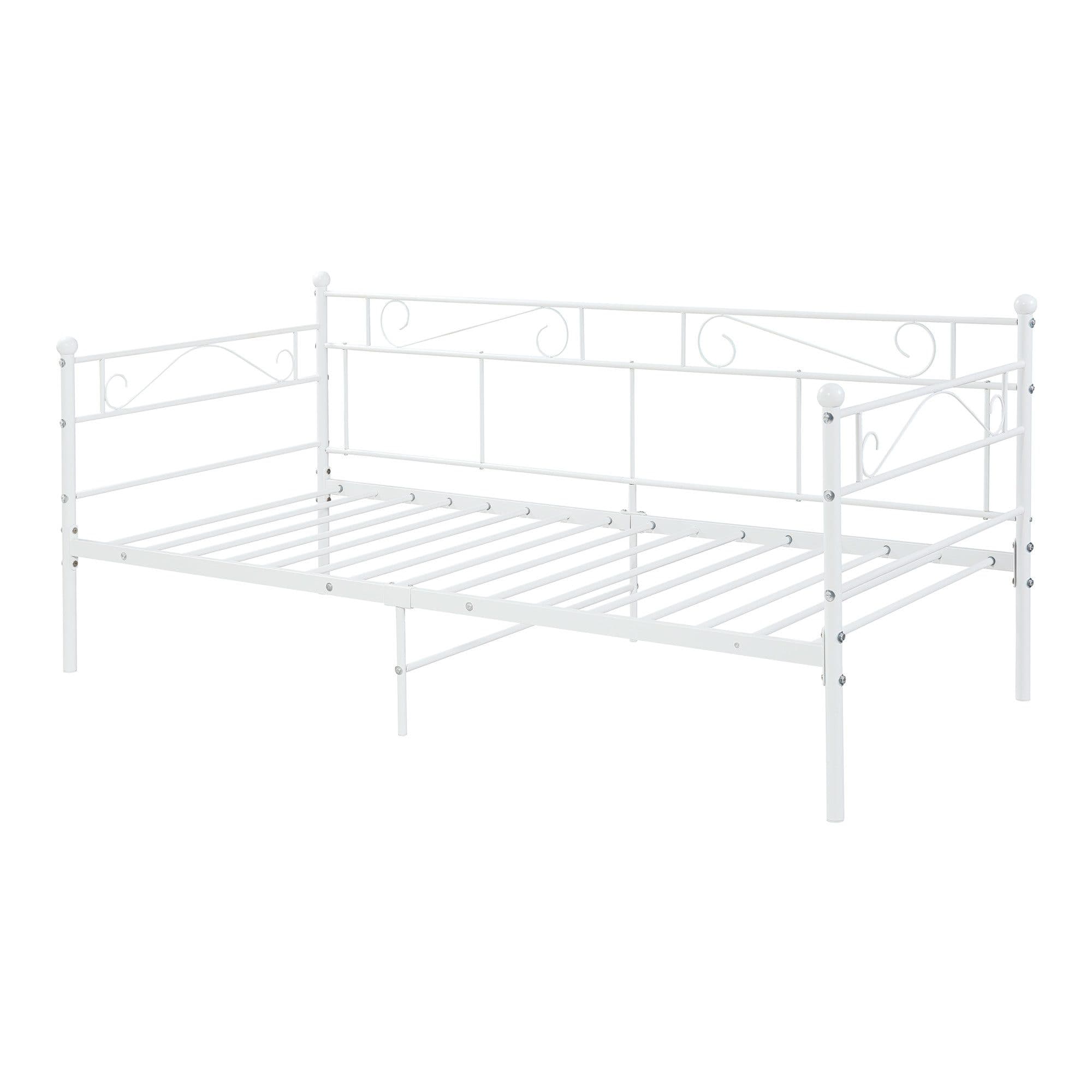 en.casa Metallbett »Trerunta« Stahl Weiß - Bild 2