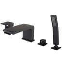Bernstein Wannenarmatur 6080B Schwarz 4-Loch Wannenrandarmatur Wasserfall inkl. Handbrause Bild 2