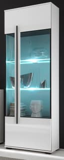 Furn.Design Standvitrine Design-D Weiß Hochglanz mit Glasfront Bild 2