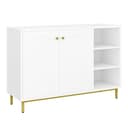 HZUANERI Badezimmerschrank Weiß mit 2 Türen und verstellbarem Regal Bild 2