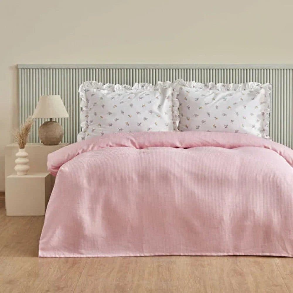 Karaca Lidya Bettwäsche-Set 100 % Baumwolle Einzelbett Rosa - Bild 2
