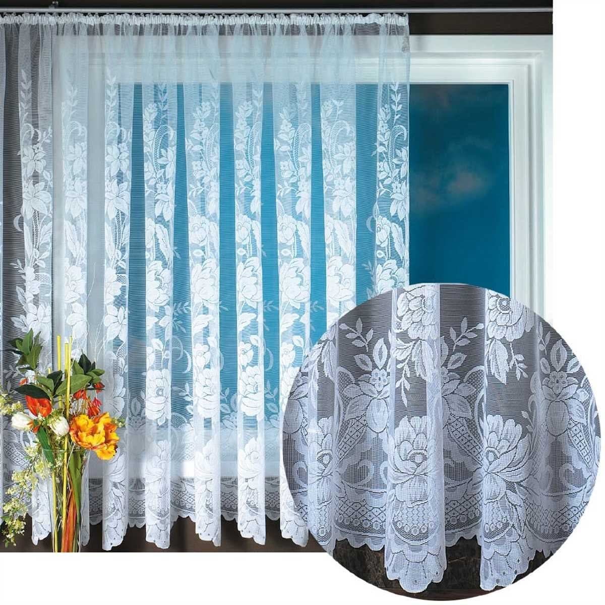 Arsvita Vorhang Kräuselband Transparent Übergardine Spitzenoptik - Bild 2