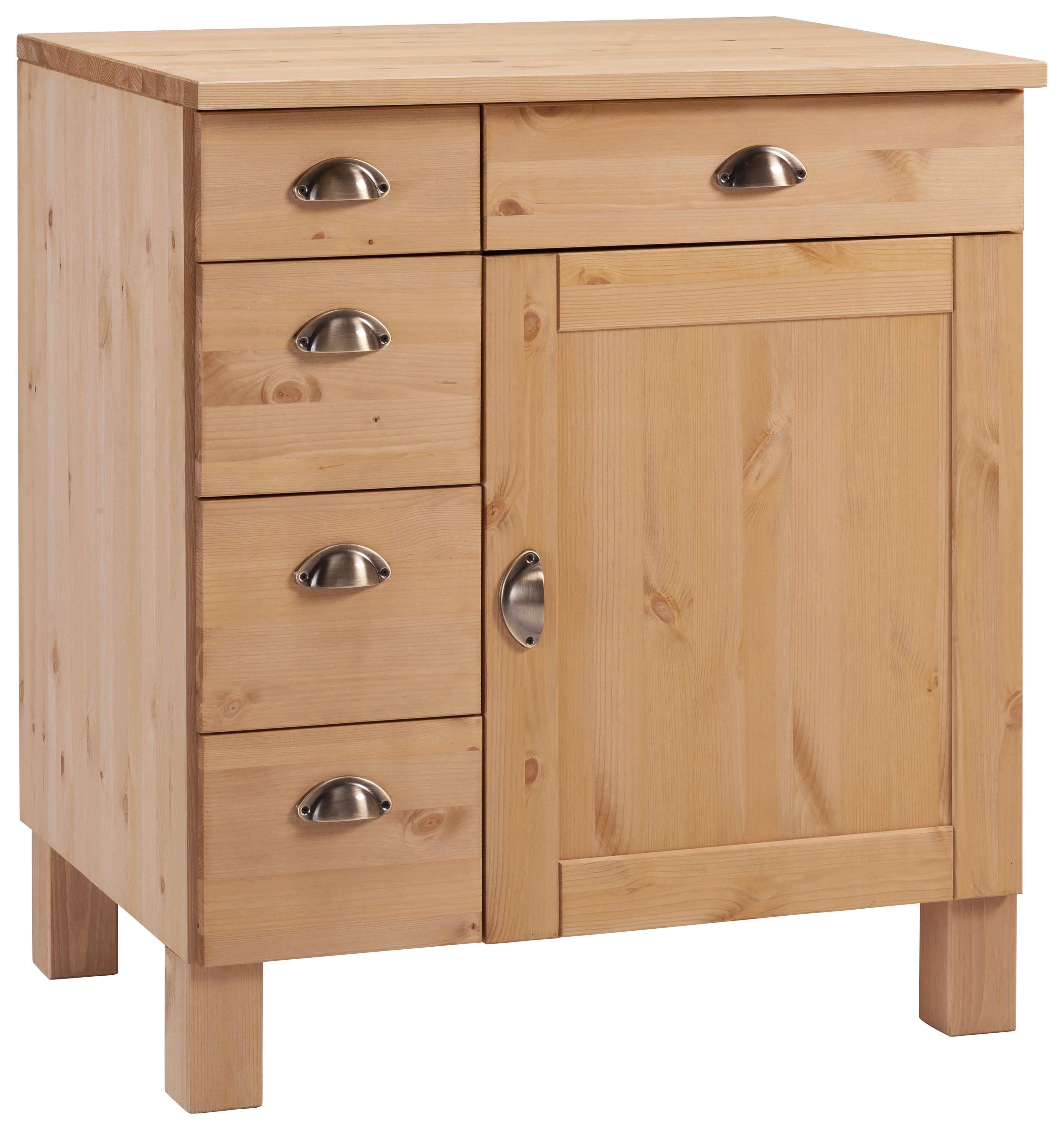 HOME AFFAIRE Oslo Unterschrank Massivholz Kiefer Beige 75cm - Bild 2