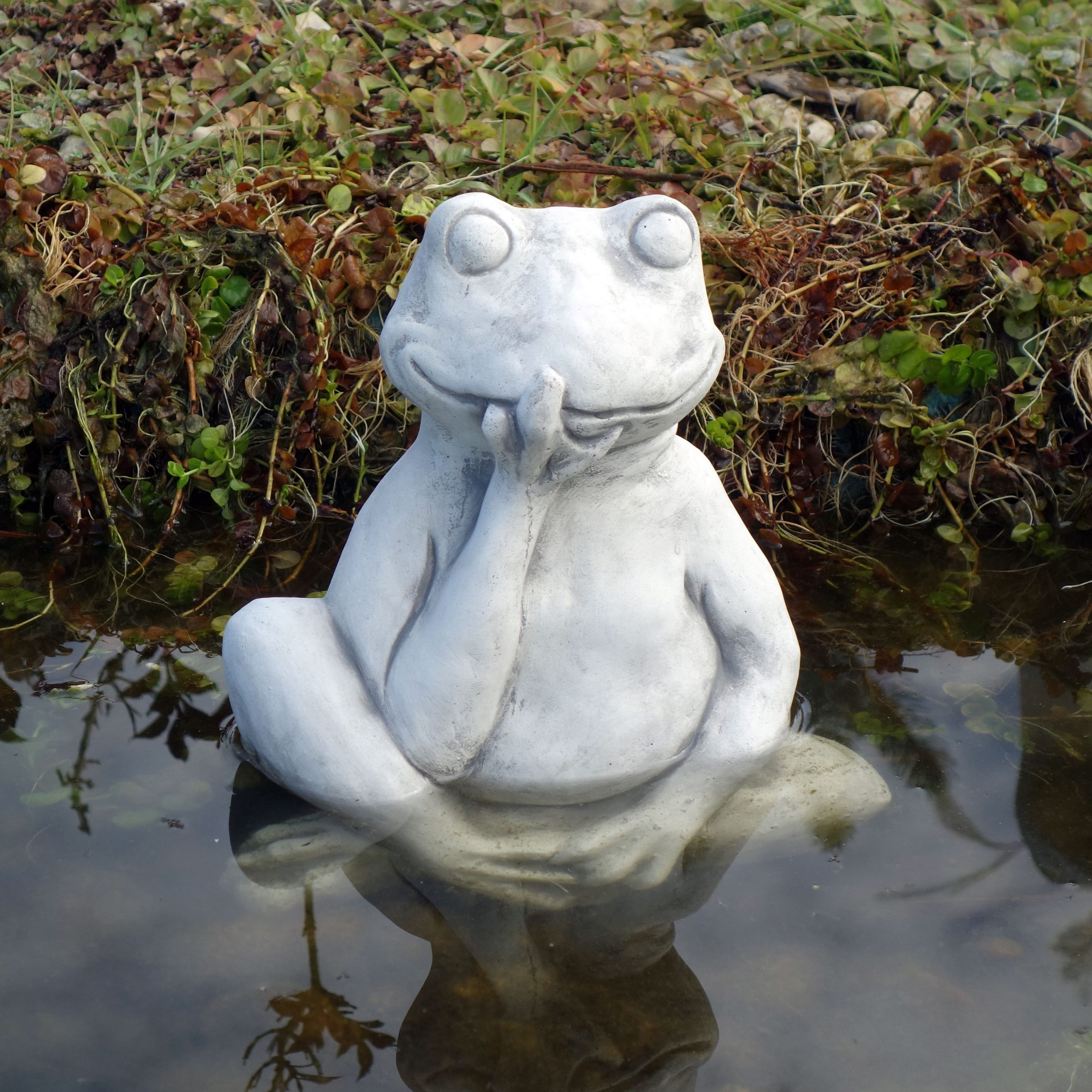 gartendekoparadies.de Gartenfigur Flips Frosch Stein Grau - Bild 2