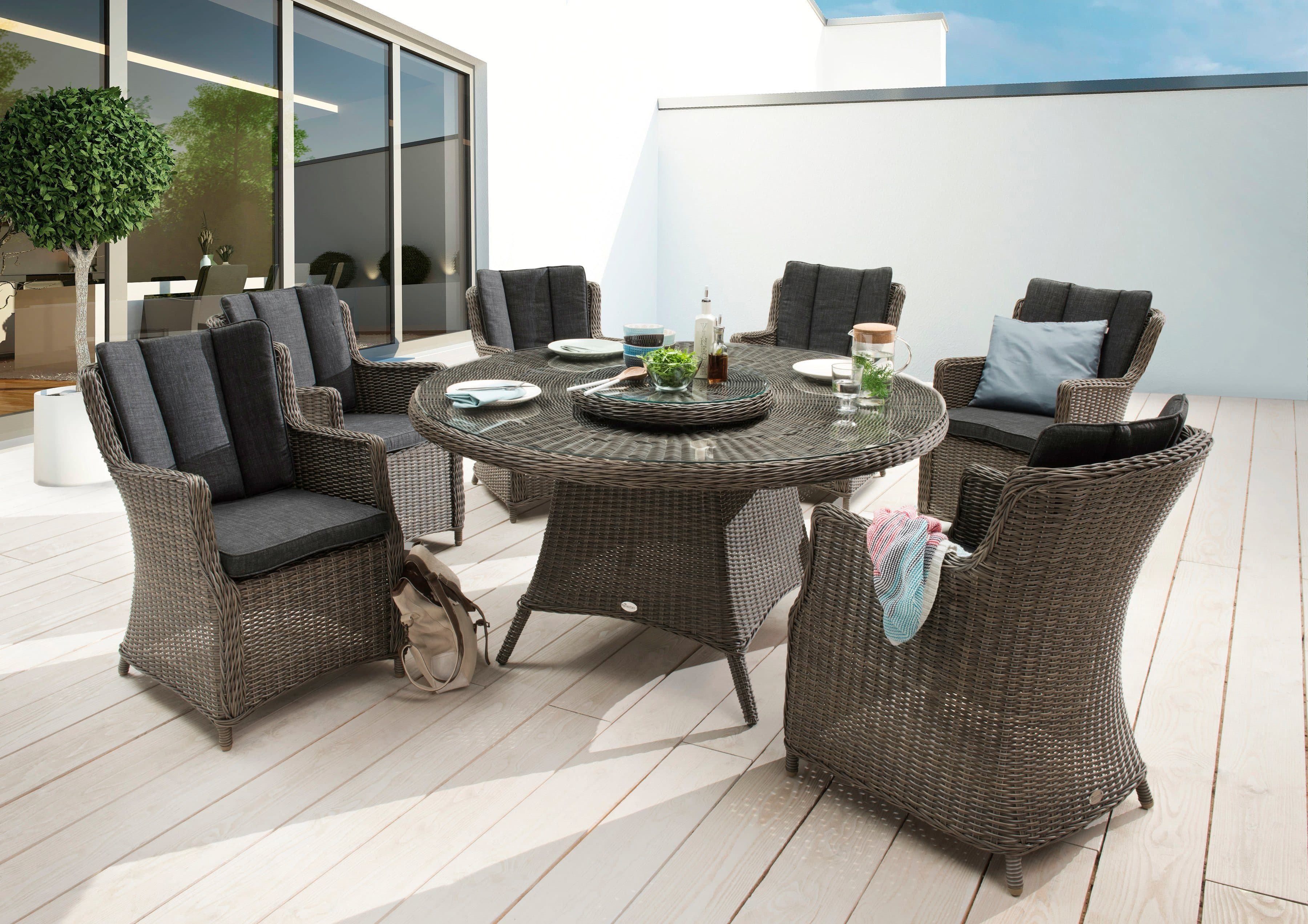 Destiny Garten-Essgruppe LUNA 19-tlg. Aluminium Polyrattan - Bild 2