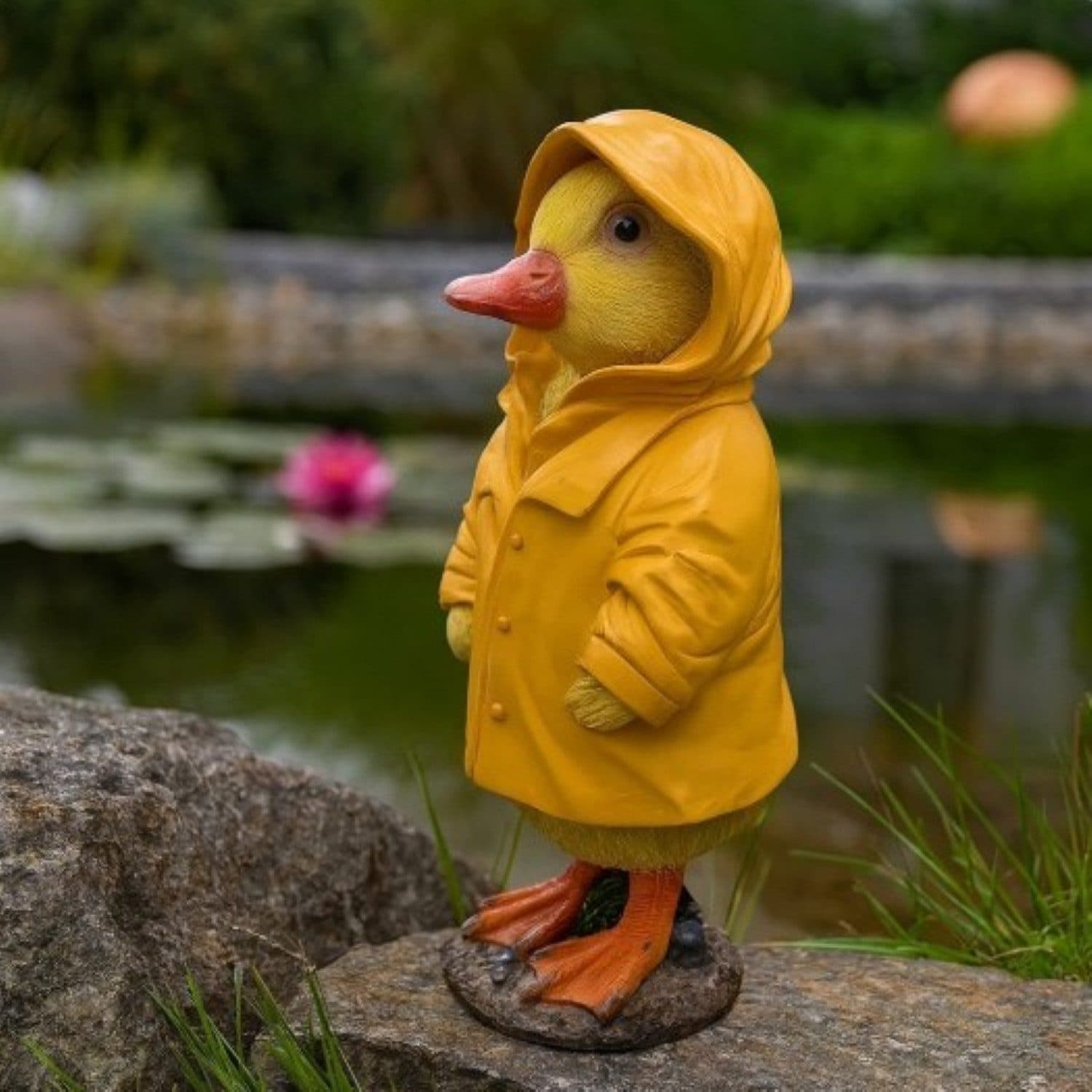 Online-Fuchs Gartenfigur Ente Regenmantel Gelb - Bild 2