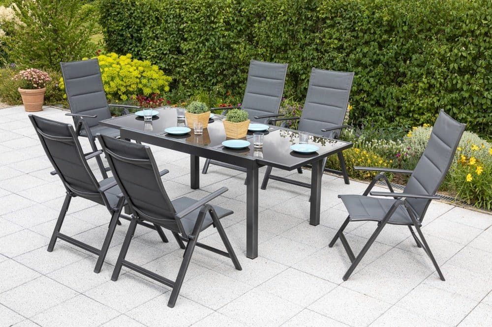 MERXX Garten-Essgruppe Taviano mit Ausziehtisch und 6 Kappsessel - Bild 2