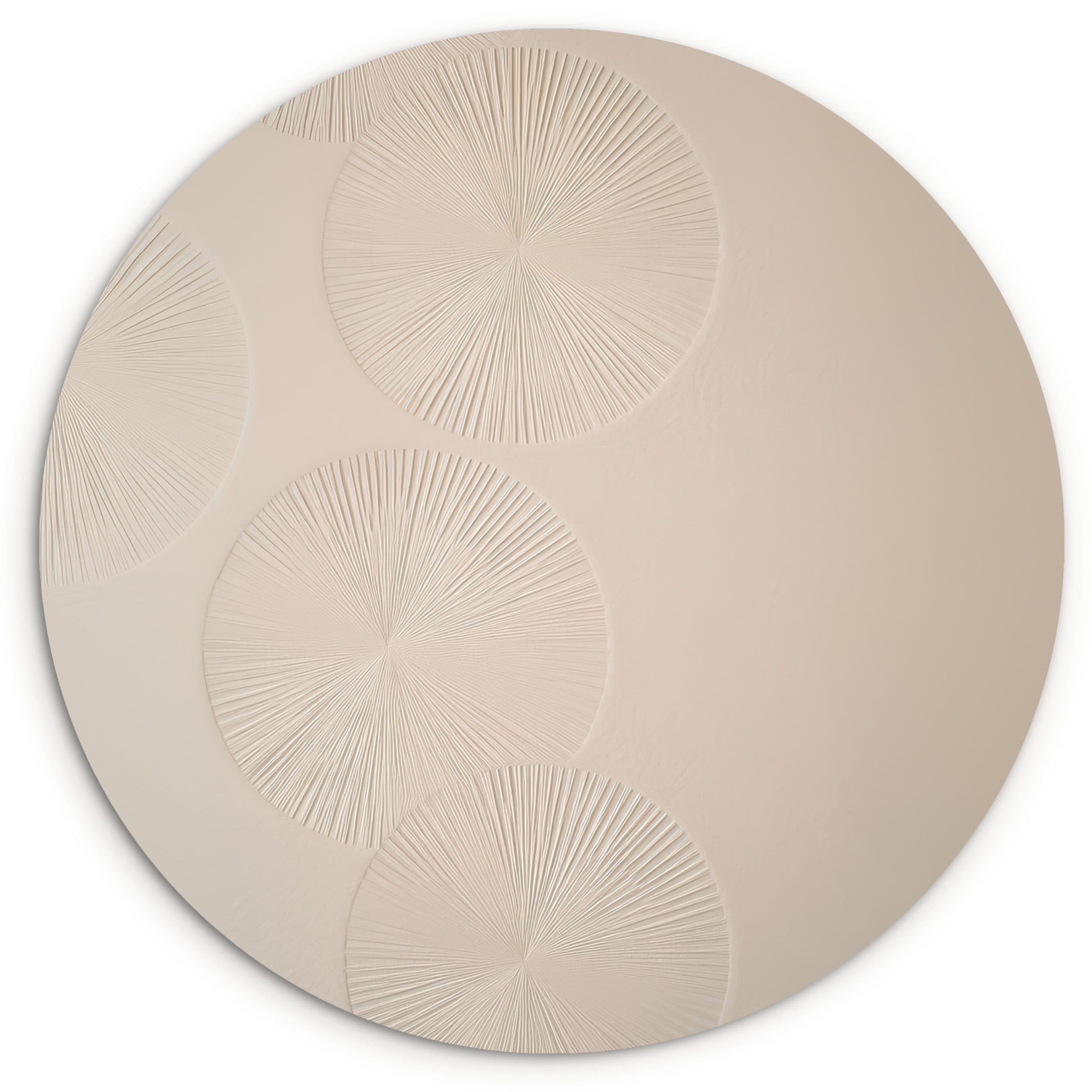 MuchoWow Japandi Wandbild Beige Rundes Wanddekoration Forex - Bild 2
