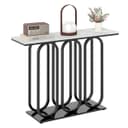 COSTWAY Konsolentisch Schwarz Marmoroptik Metall 100x30x80cm Bild 2