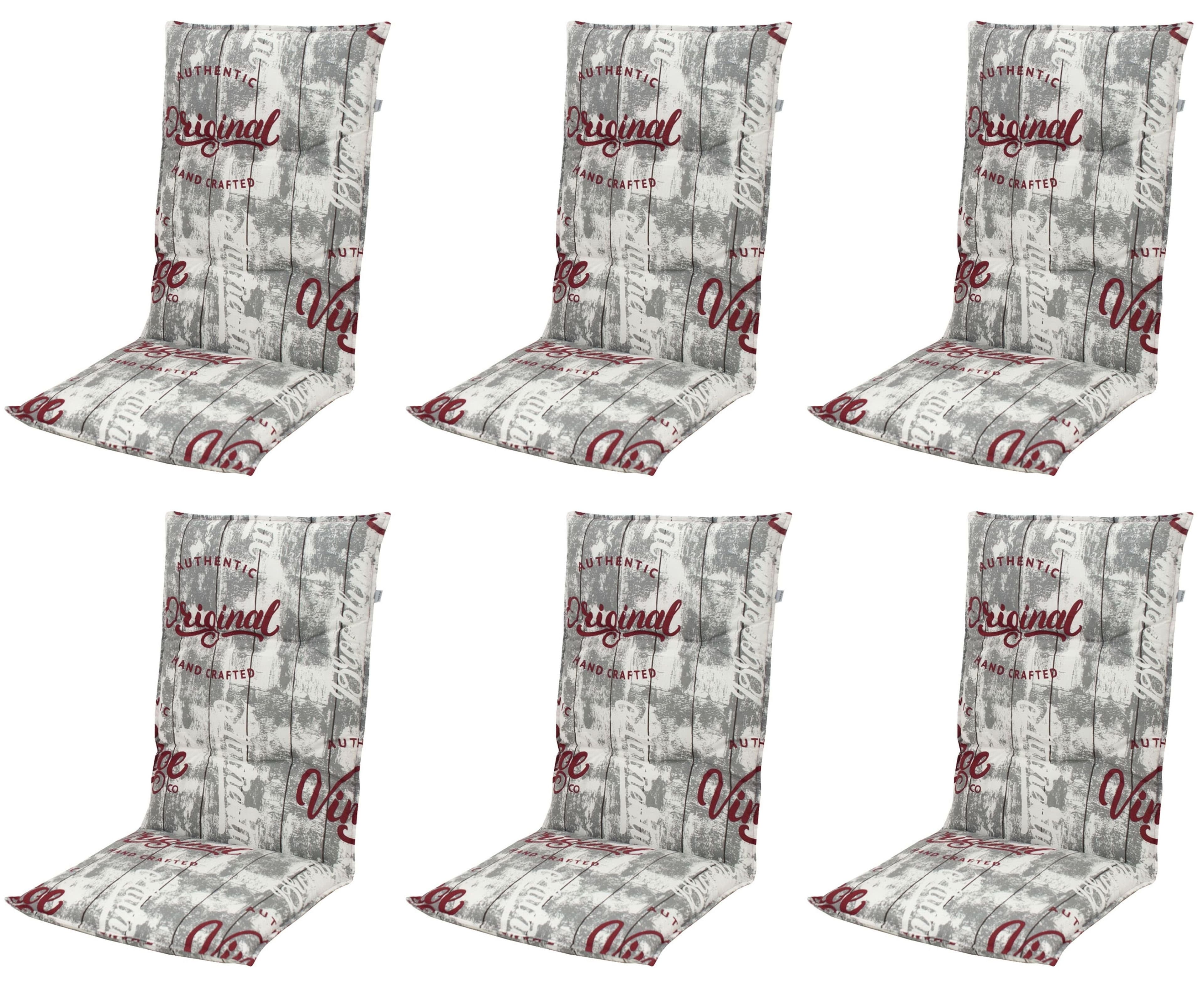 doppler® Hochlehnerauflage 6er Set 2901 - Grau - Bild 2