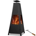 Gardebruk Terrassenofen Pyramide Schwarz Metall mit Abdeckung Bild 2