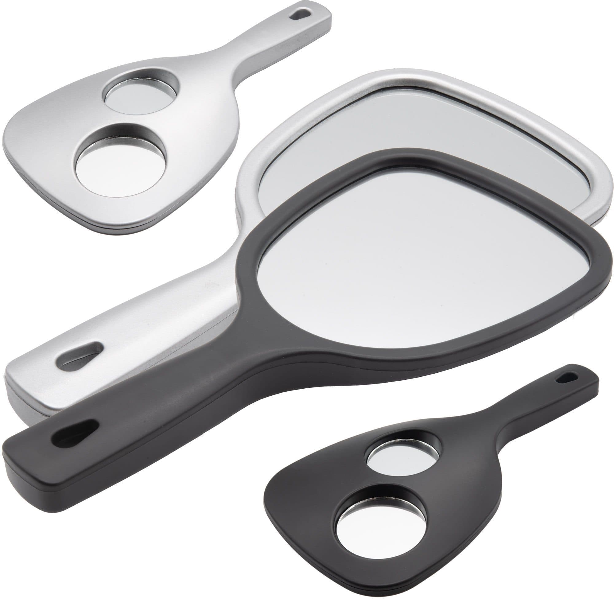 Osma Kosmetikspiegel Handspiegel mit Vergrößerung Silber/Schwarz - Bild 2