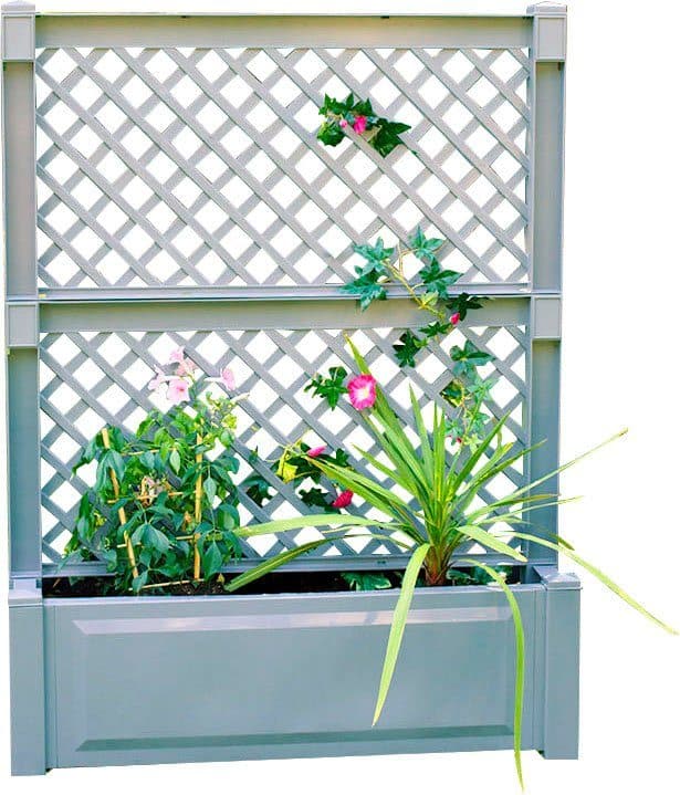 KHW Pflanzkasten 100 cm mit Zentralspalier Grau - Bild 2