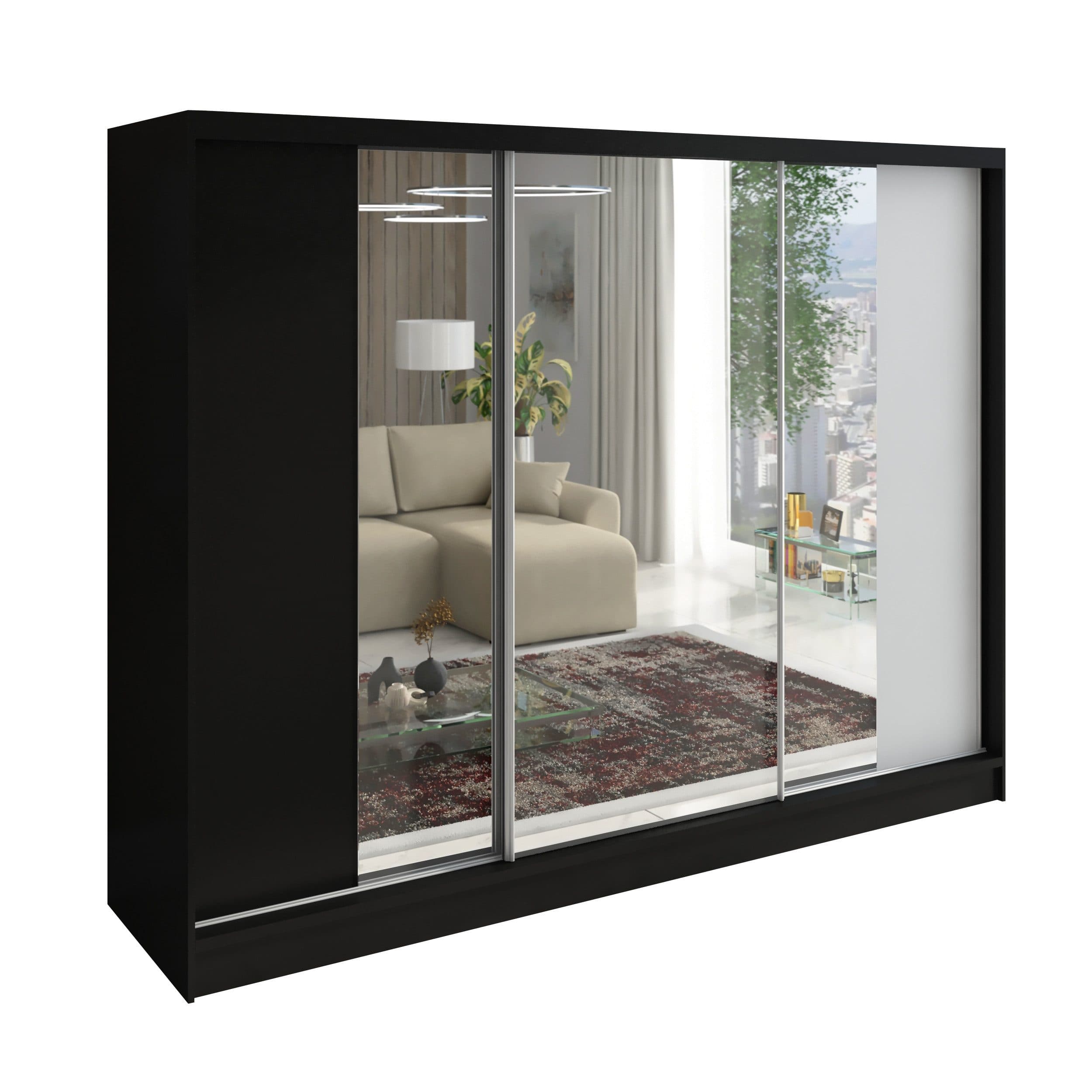 A&J MöbelLand Schiebetürenschrank VIDA 3-türig mit Spiegeln und Schubladen - Bild 2