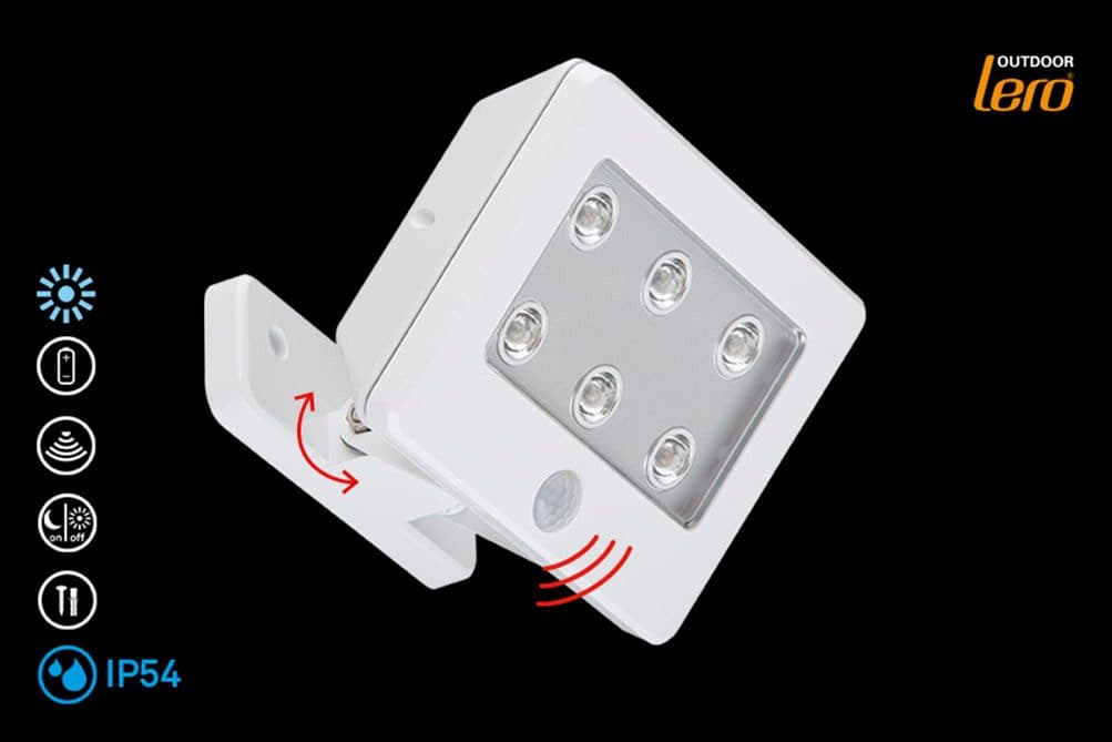 Briloner LED-Außenstrahler Kollig mit Sensor, IP54, weiß