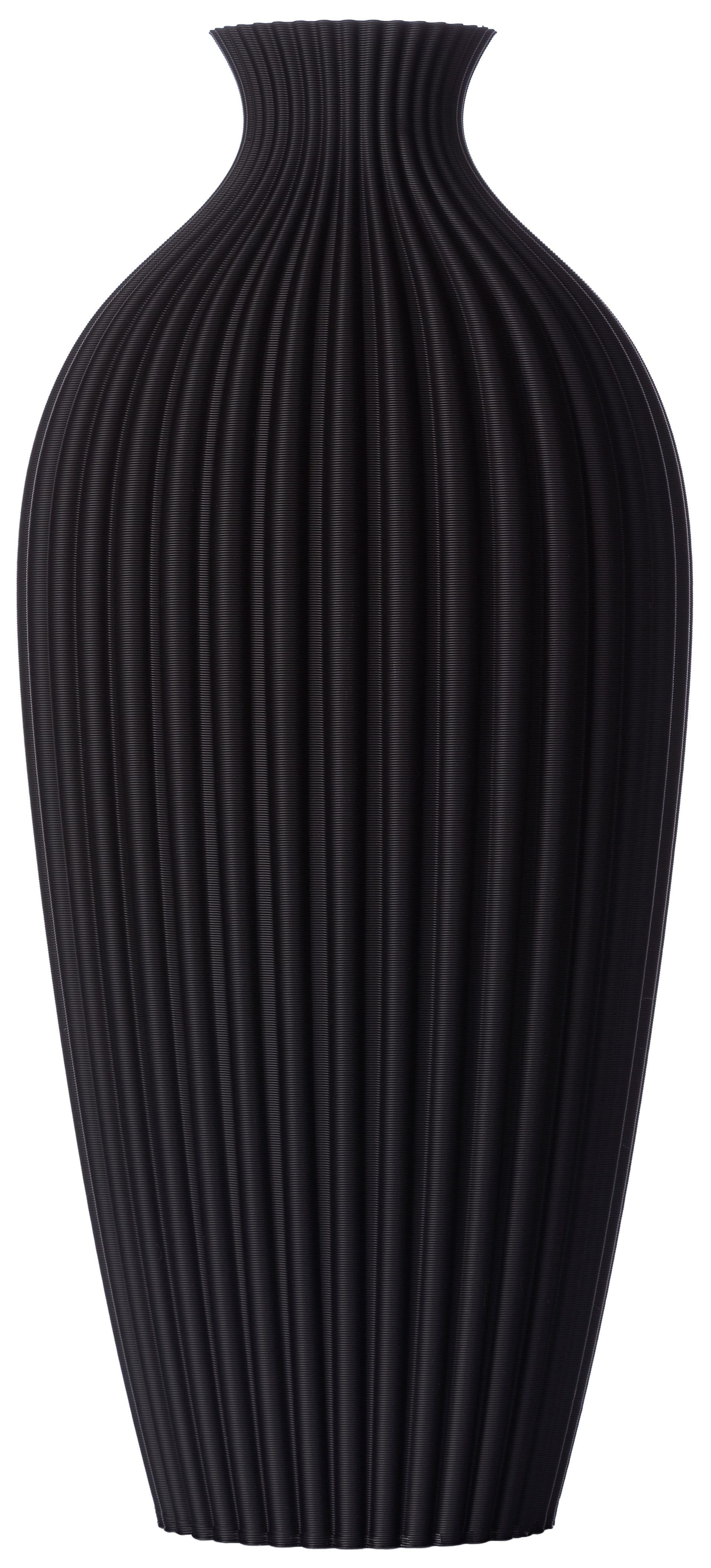 3D Vase Saskia XL 38cm Schwarz Nachhaltige Bodenvase - Bild 2