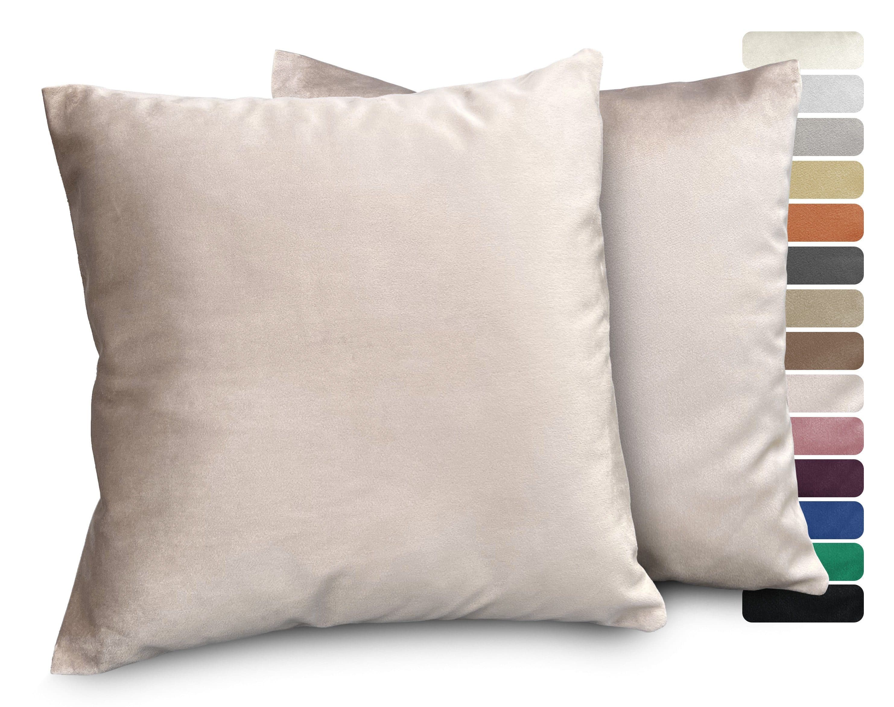 Beautex Kissenhüllen Samt 2er Set Premium Kissenbezug Taupe - Bild 2