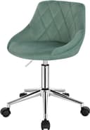 EUGAD Schreibtischstuhl Türkis Samt höhenverstellbar mit Rollen Bild 2