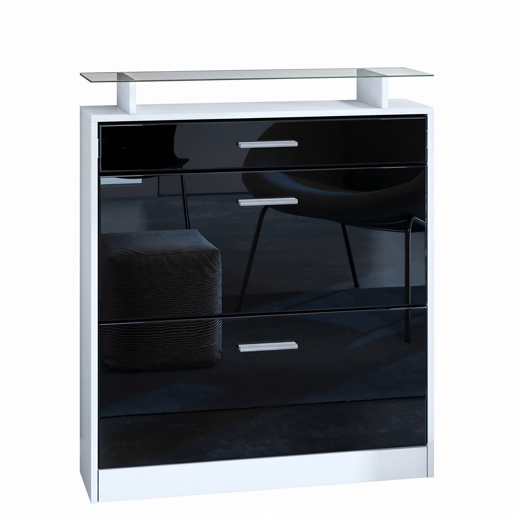 Vladon Schuhschrank Loret mit 2 Klappen und Schublade - Bild 2