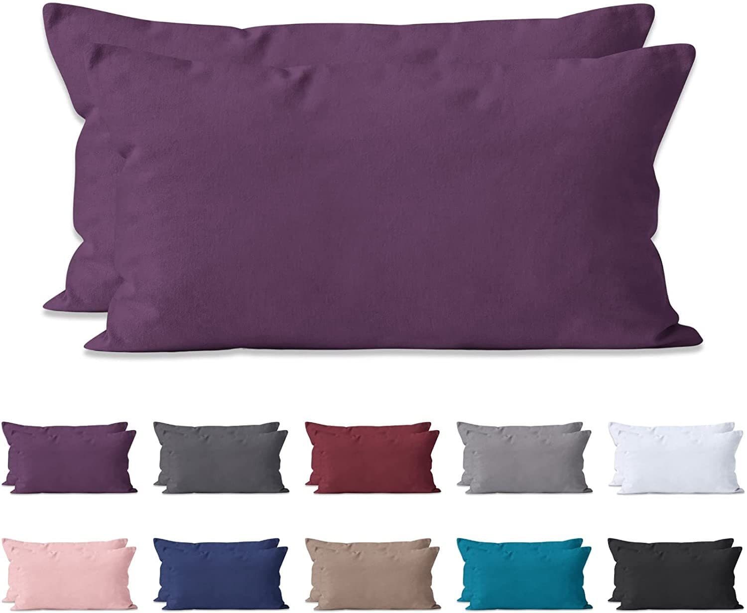 Hometex Premium Textiles Kissenbezug 2-er Set Aubergine Mikrofaser - Bild 2
