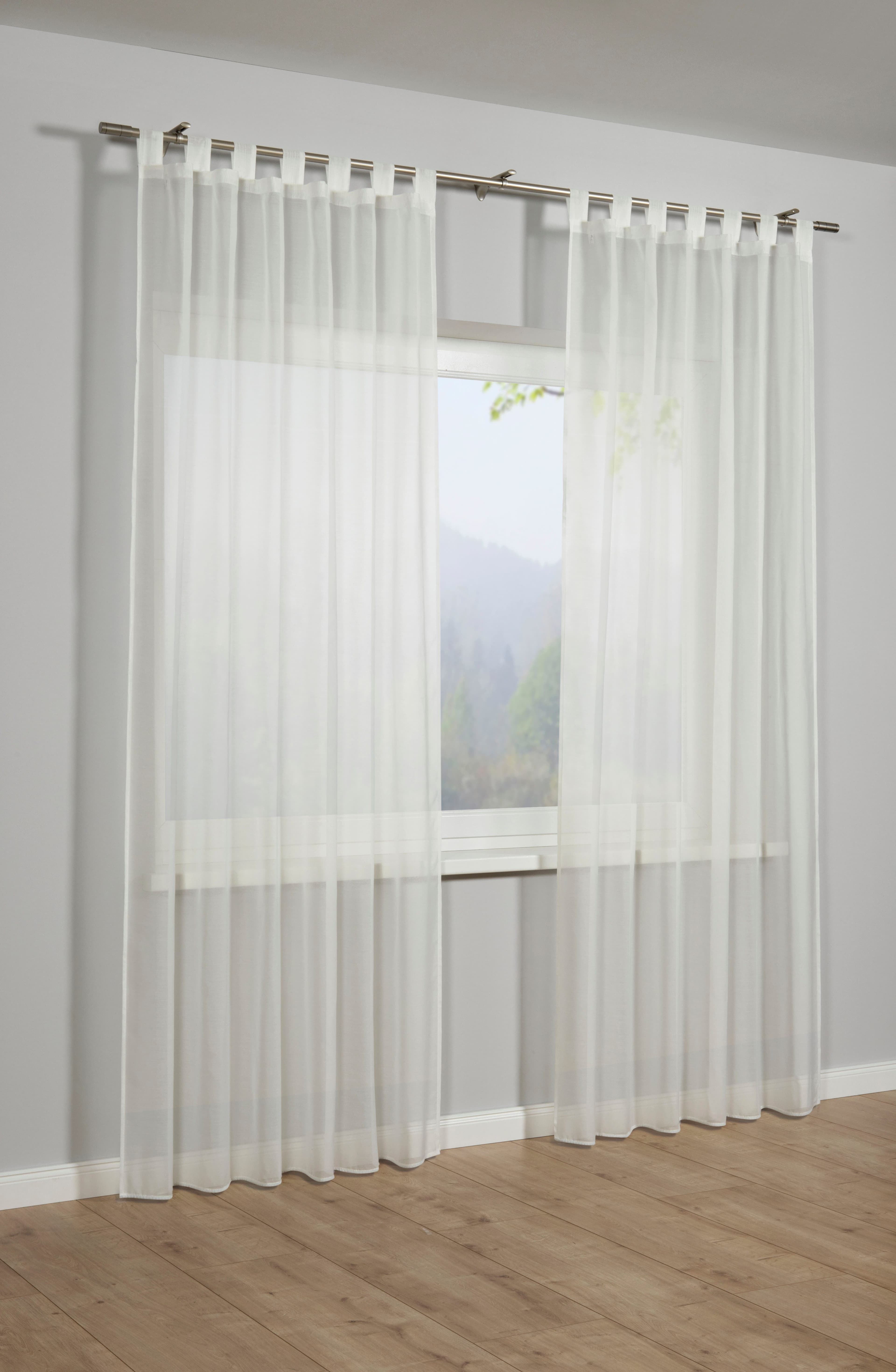 SEHLBACH Gardine Schal Voile Uni Beige mit Schlaufen - Bild 2